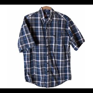 Men’s Blue Stripes Short Sleeves Shirt